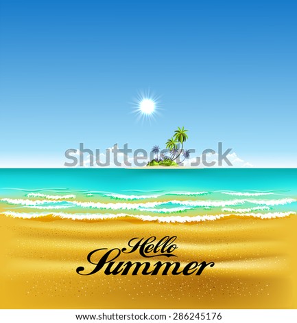 hello summer .Summertime traveling background for holidays and vacations.