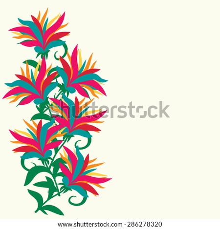 Card with flowers isolated on white background