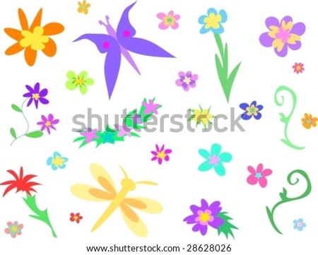 Mix Page of Garden Life Vector