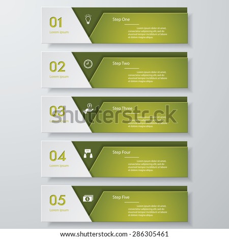 Design clean number banners template/tags or website layout. Vector.