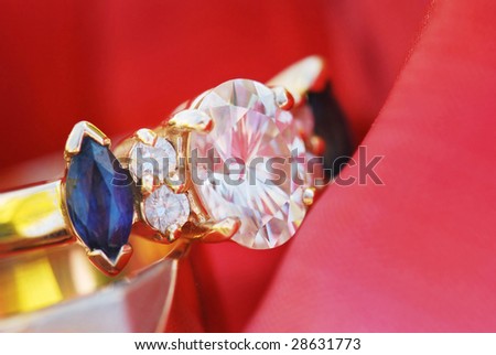 Woman's Engagement Ring with Low Depth of Field