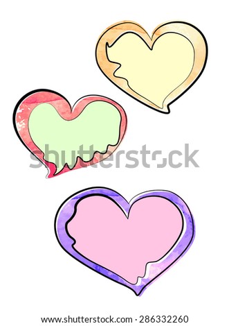 Vector frames for greeting cards. marble texture Heart form