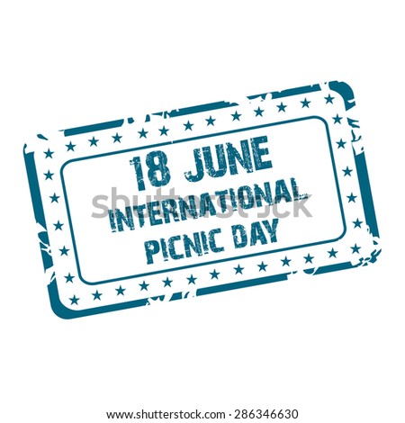 Vector illustration of a grungy stamp for International Picnic Day.