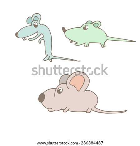  illustration of cute animal.  illustration of cartoon mouse. Cute cartoon mouse