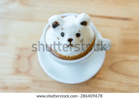 Coffee Latte art bear 3D, Latte Art coffee
