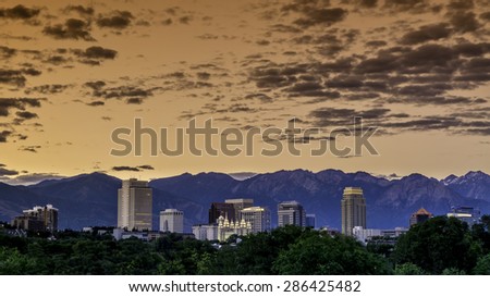 Salt Lake city Utah skyline