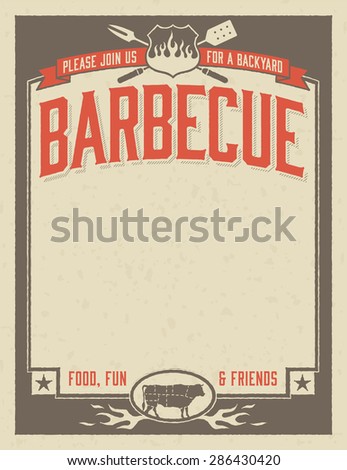 Backyard Barbecue Invitation Template Easy to edit vector file 