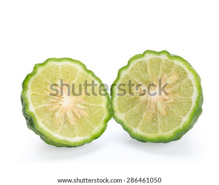Bergamot  material of Essential Oils isolated on white background with clipping path.