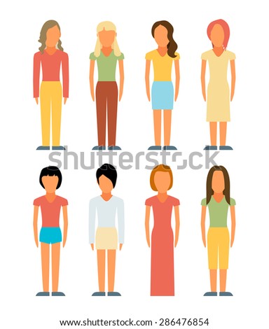 Flat style people figures icons