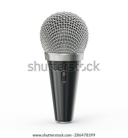 black microphone isolated on a white background