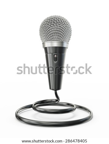 black microphone isolated on a white background