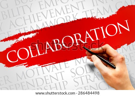 Collaboration word cloud, business concept