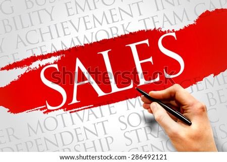 Sales word cloud, business concept Royalty-Free Stock Photo #286492121