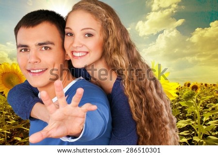 Couple, Smiling, Cheerful.