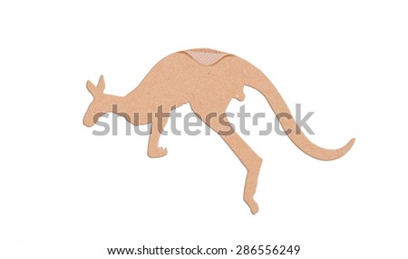 kangaroo shape paper box on white background