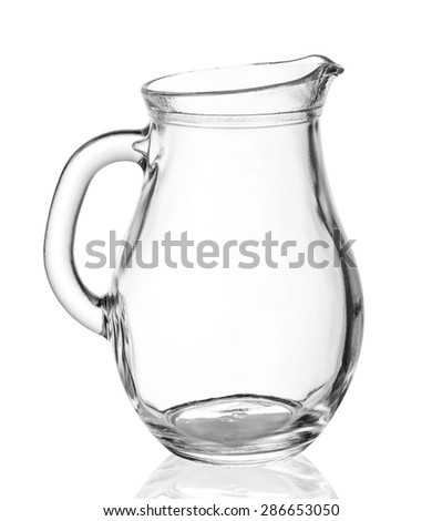 Glass jug isolated on a white background Royalty-Free Stock Photo #286653050