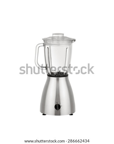 Silver blender isolated on white Royalty-Free Stock Photo #286662434