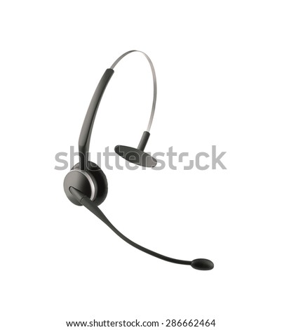 Wireless headphone with mic isolated on white Royalty-Free Stock Photo #286662464