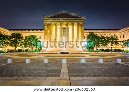 The Art Museum at night, in Philadelphia, Pennsylvania.