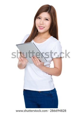 Woman use of digital tablet