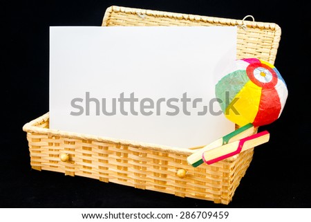 message board with Paper Balloons and bamboo copters, japanese traditional toys