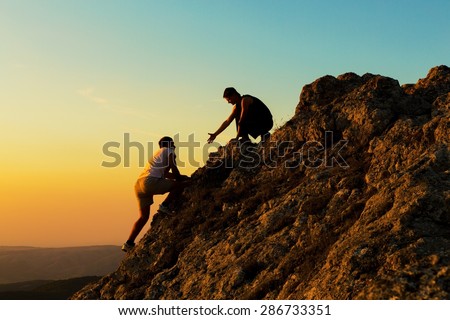 Assistance, Mountain Climbing, Rock Climbing. Royalty-Free Stock Photo #286733351