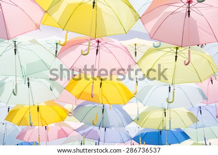 Colorful pastel umbrella for decoration
