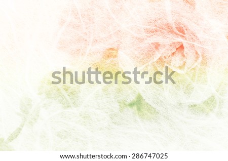 Pastel soft color of rose flower on mulberry paper texture style for background.