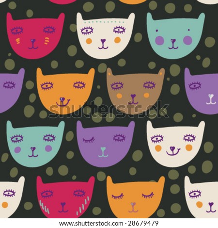 Funny children seamless pattern in vector