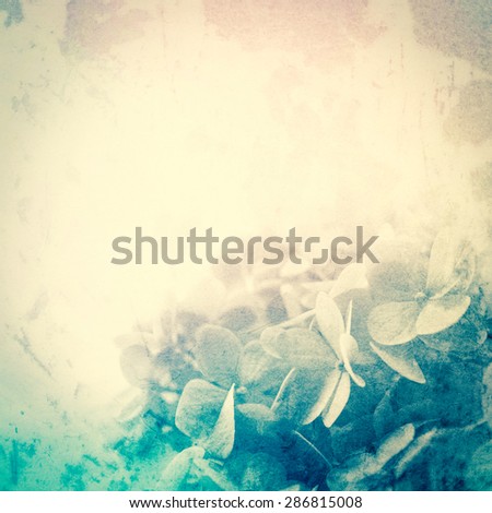 colorful flowers in soft and blur style on mulberry paper texture for background