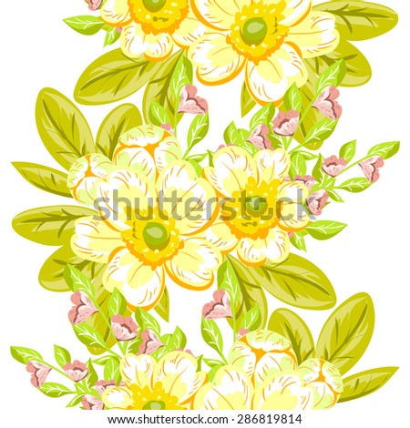 Spring garden collection. Beautiful wallpaper seamless vintage flower pattern. Easy to edit. Using mask. 