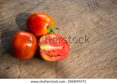 fresh red tomato from garden, vegetable