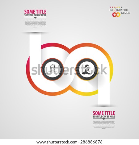 Modern infographic option banner. Abstract round infinity.