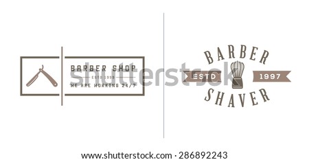 Set of Vector Barber Shop Elements and Shave Shop Icons Illustration can be used as Logo or Icon in premium quality 