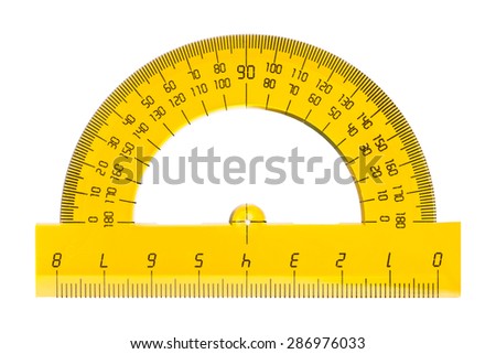 Protractor ruler isolated on white background
