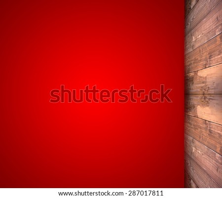 abstract red background with wood floor