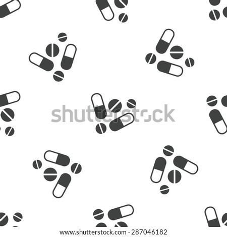 Image of pills and tablets, repeated on white background