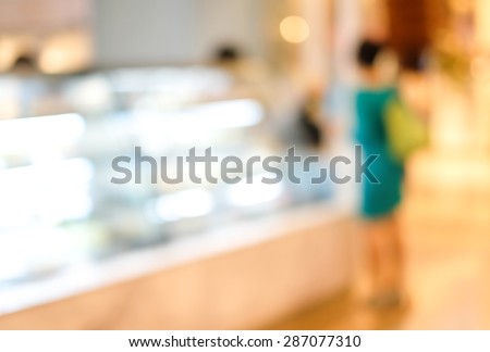 Blur store with bokeh background, business concept