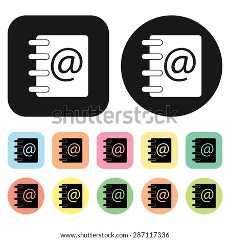 Contact icon. E-mail address icon. Vector