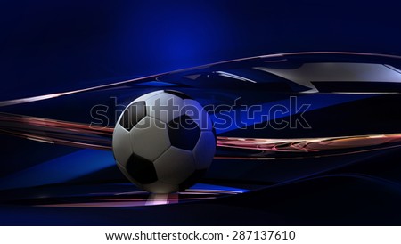 3D Soccer Ball Abstract Glass Background, Realistic render (3D Render, Raster)