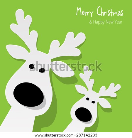 Christmas Reindeer on a green background Royalty-Free Stock Photo #287142233