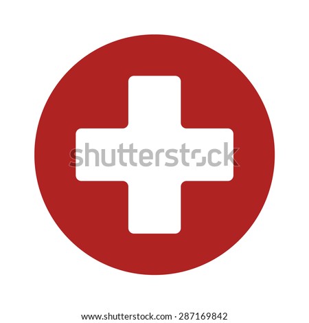 First aid medical sign flat vector icon for app and website Royalty-Free Stock Photo #287169842