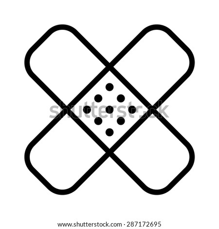 Bandage patch line art vector icon for app and website