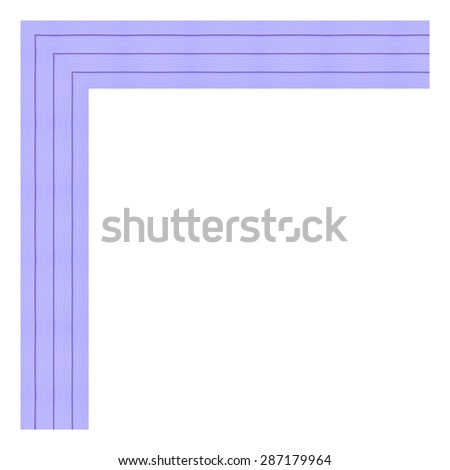 Violet wooden frame isolated on white background.