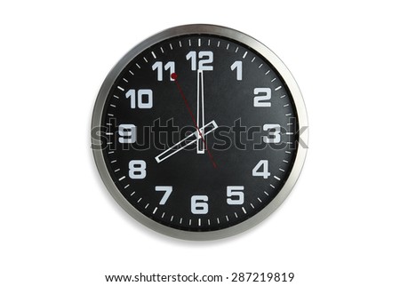 Standless Clock Isolate on White Background, 8 O'Clock