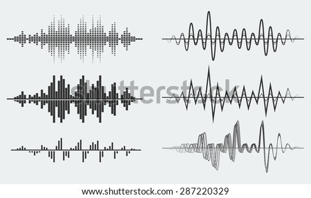 Vector sound waves Royalty-Free Stock Photo #287220329