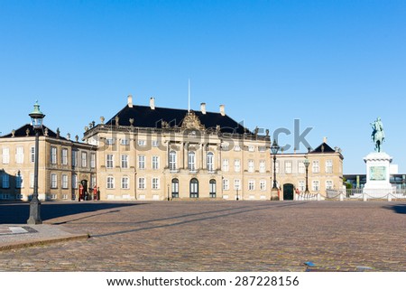 Amalienborg is the residence.The palace is octagonal with a statue of King Frederik V in centre.