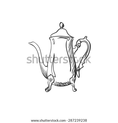 doodle coffee pot, excellent vector illustration, EPS 10