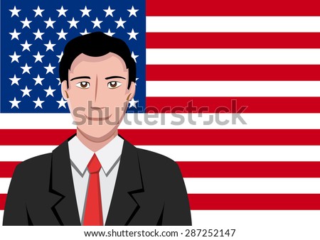 American people front of the flag