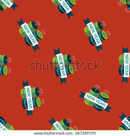 Chinese festival couplets with lantern flat icon with long shado seamless pattern background